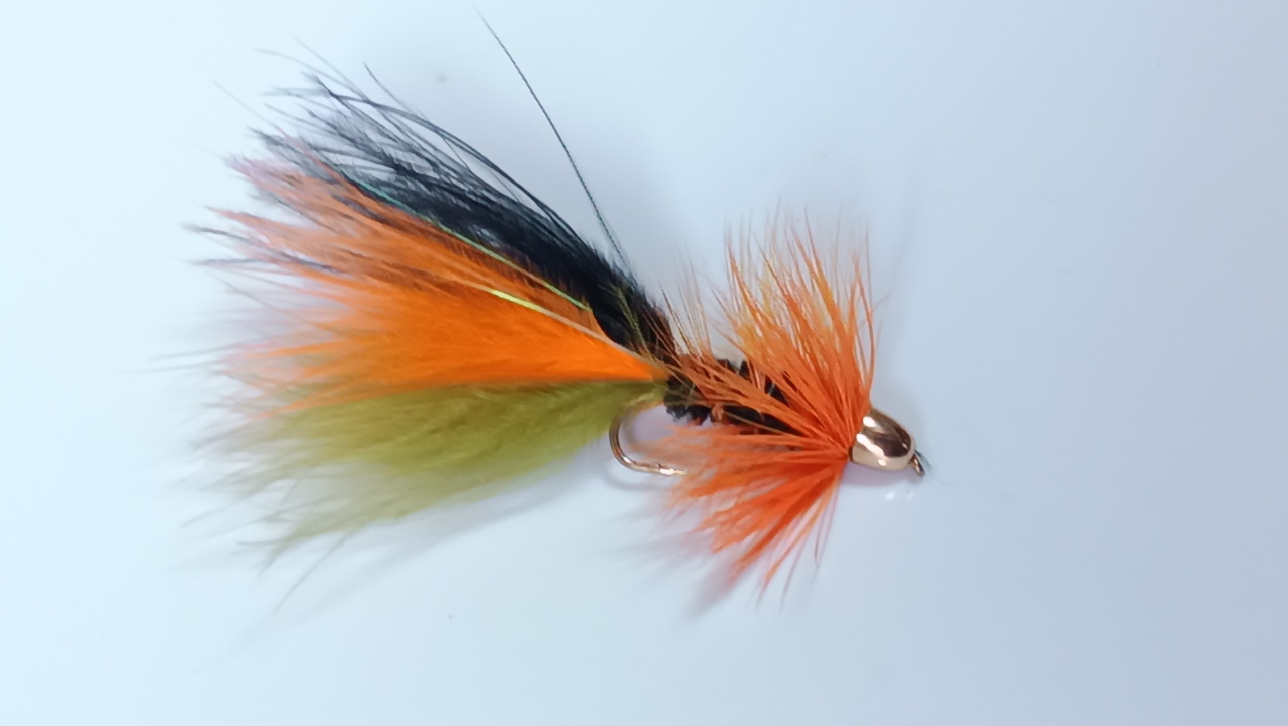 Olive ,orange and black thinmint conehead streamers (price for 12