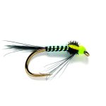 Crackton Nymph black lime biot cruncher nymph fly (price for 12 piecs)