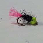 Chart hothead  black with pink tai nymph (price for 12 flies)