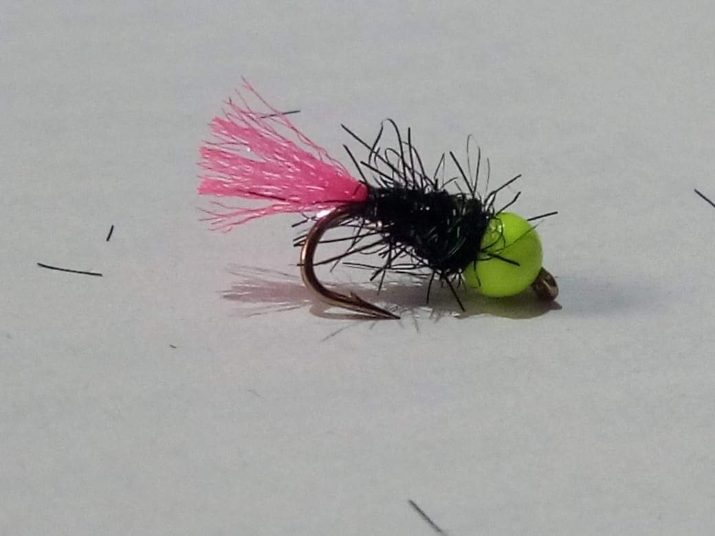 FB_IMG_1674831330855.jpg Chart hothead black with pink tai nymph (price for 12 flies) - Image 1