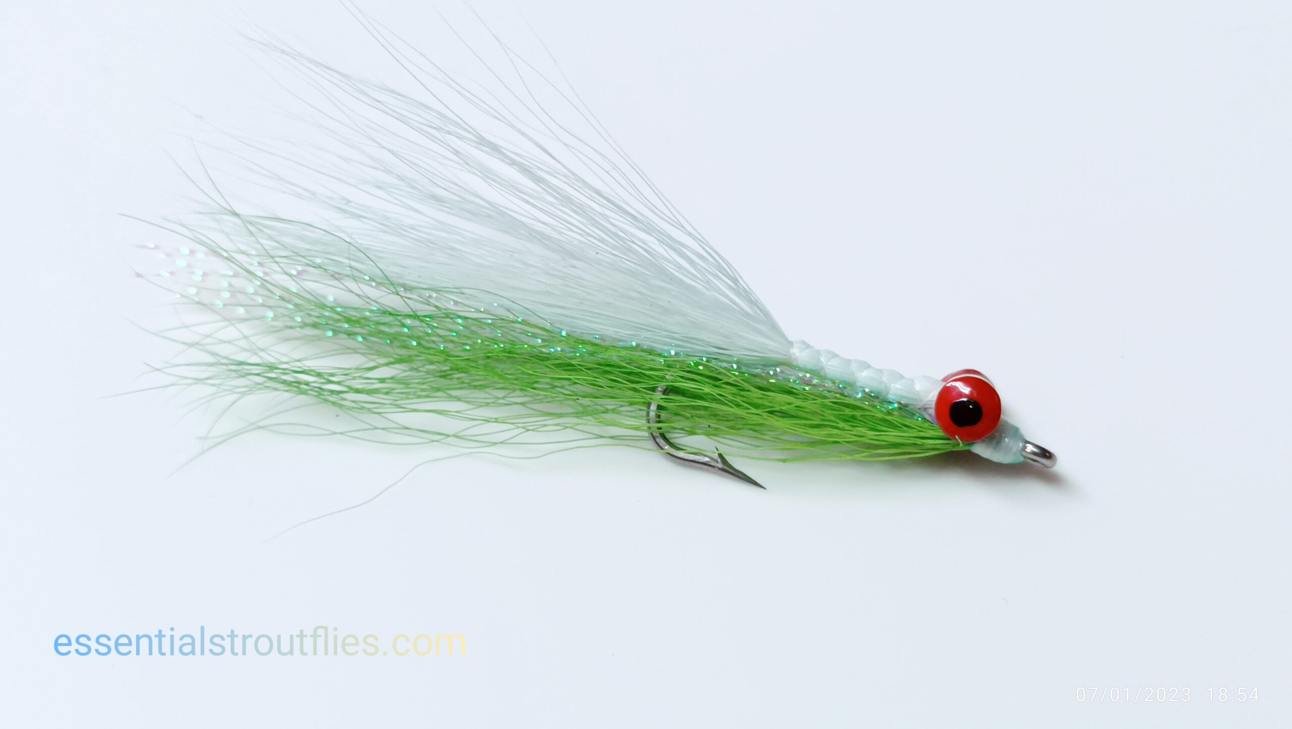 IMG_20230110_220440-scaled-1.jpg White and chartreuse closer minnow saltwater fly (PRICE FOR 12 PIECES) (Copy) - Image 1