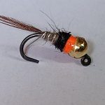 tgn jig pt black hares ear thorax orange neck euro nymph frenchie(price for 12 flies)