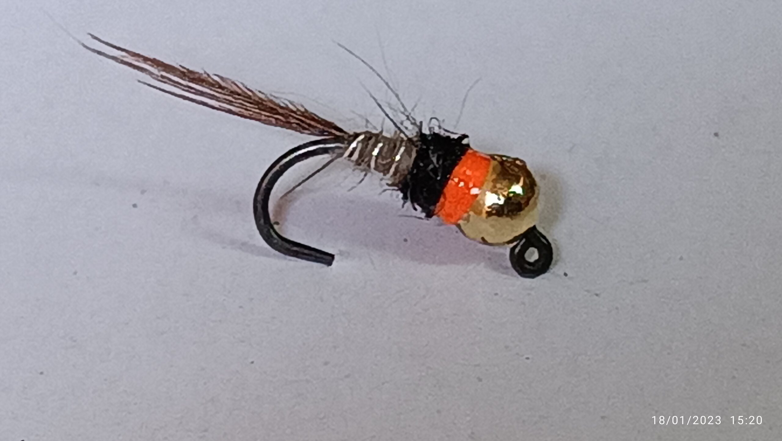 IMG_20230118_152038-scaled-1.jpg tgn jig pt black hares ear thorax orange neck euro nymph frenchie(price for 12 flies) - Image 1