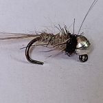 tgn jig gey hares ear black thorax euro nymph frenchie(price for 12 flies)