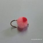Peach red hotspot egg  fly(price for 12 flies)