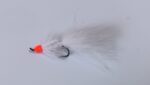 White  egg sucking leech  fly tied with single Salmon hooks  (price for 12 flies) - Image 2