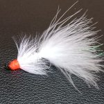 White  egg sucking leech  fly tied with single Salmon hooks  (price for 12 flies)