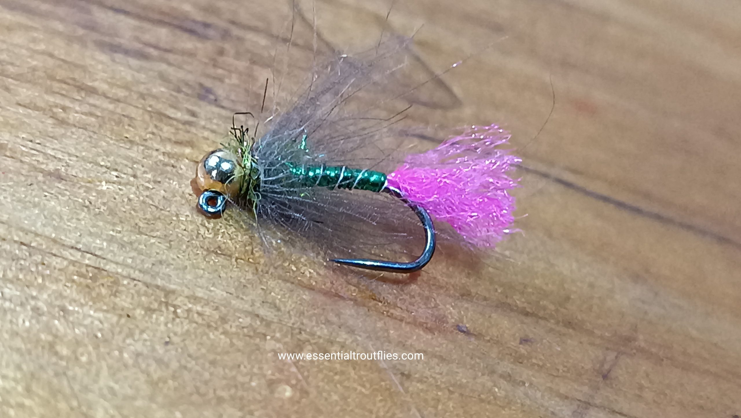 IMG_20231105_185511-scaled-1.jpg Green holo cdc pink Euro nymph (price for 12 flies ) - Image 1