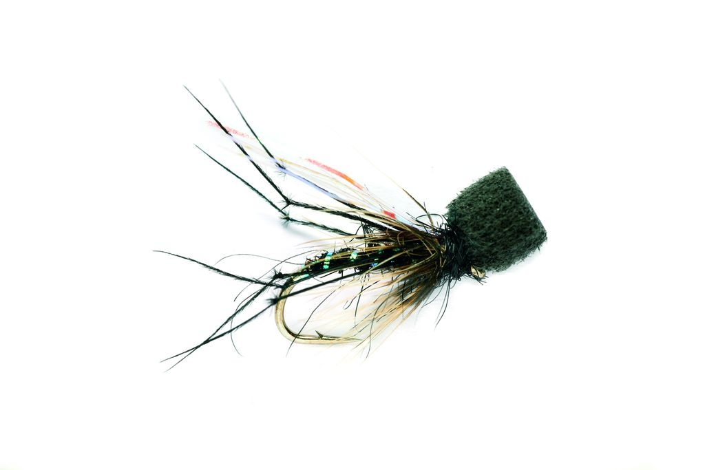 Popper-Black.jpg Popper Black hopper dry fly (prices for 12 flies) - Image 1