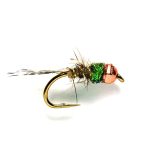 Riffle Nymph Copper bead with tungsten  nymph fly (price for 12 pieces )