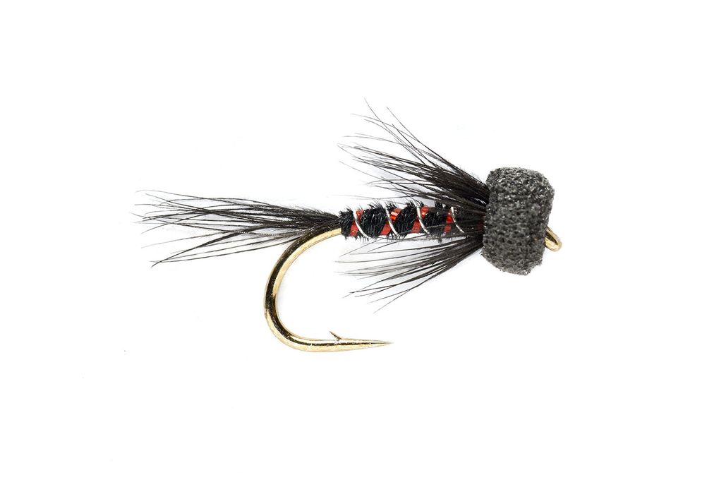 Robs-Foam-Head-Black-Cruncher.jpg Robs-Foam-Head-Black-Cruncher dry fly (prices for 12 flies) - Image 1
