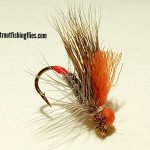 Blue dun red with orange wing elk caddis dry fly (prices for 12 flies)