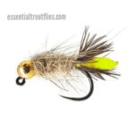 TGN JIG PEEKING CADDIS  FLUO YELLOW EURO NYMPH (PRICE FOR 12PIECES)