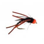 Orange hothead slim pickens black fly (price for 12 flies )