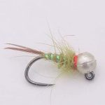 TUNGSTEN SILVER HARES EAR OLIVE JIG EURO NYMPH(PRICE FOR 12 PIECES)