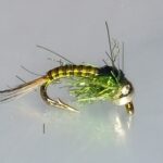 Golden olive body  Quill tungsten   nymph fly (price for 12 FLIES)