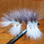 ARTICULATED  BARELY LEGAL WHITE & GREY STREAMER FLY  ( FOR 12 PIECES)