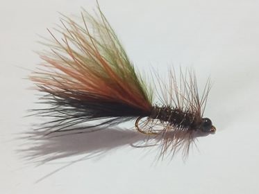 Thin-mint-wooly-bugger BEADHEAD OLIVE WOOLLY BUGGER STREAMER READY TO SHIP (PRICE FOR 12 PIECES) - Image 1
