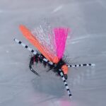Mini Flopper orange dry fly READY TO SHIP (prices for 12 flies)