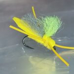 Mini Flopper yellow  dry fly  READY TO SHIP (prices for 12 flies)